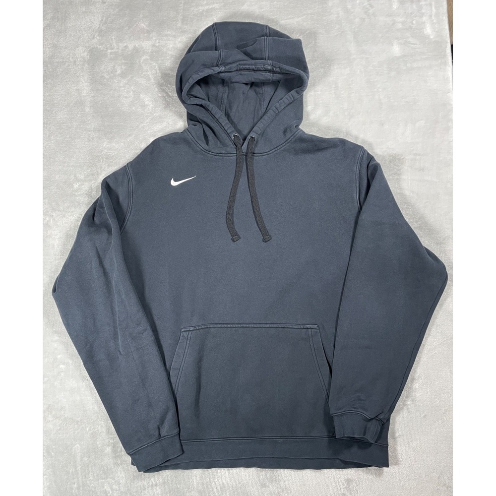 Nike Hoodie Men XL Black Swoosh Pullover Fleece Sweatshirt Athletic Casual